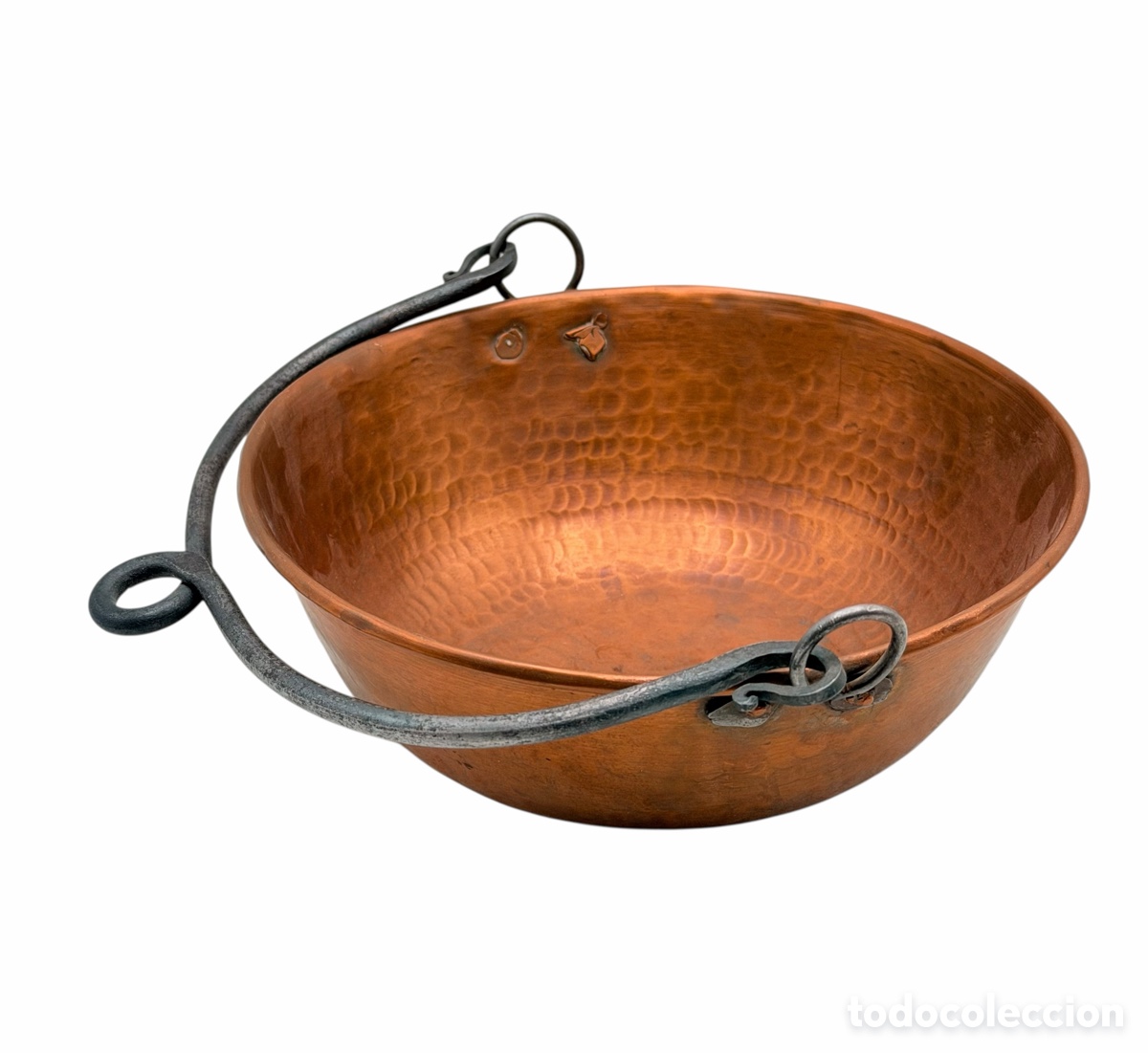 Antiguidades: Antiguo Caldero de Cobre y hierro