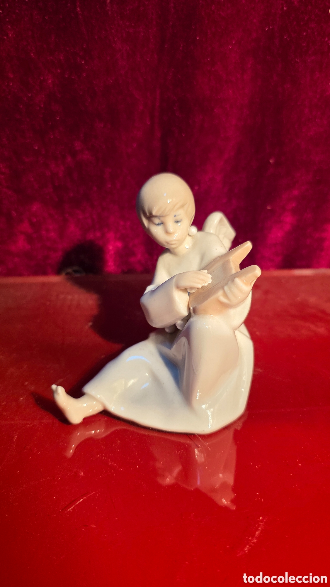 Antig&uuml;edades: Figura angelito porcelana lladro