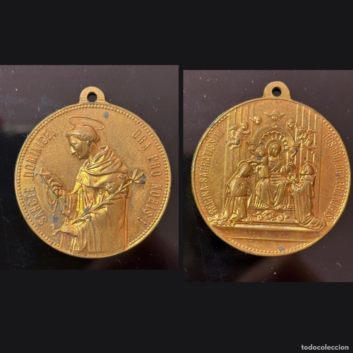 Antiques: Medalla S. XIX - Santo Domingo de Guzman - Virgen