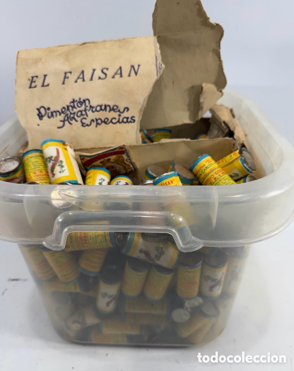 Antiquit&auml;ten: lote de antiguos envases de especias de la marca &ldquo;El Fais&aacute;n&rdquo;