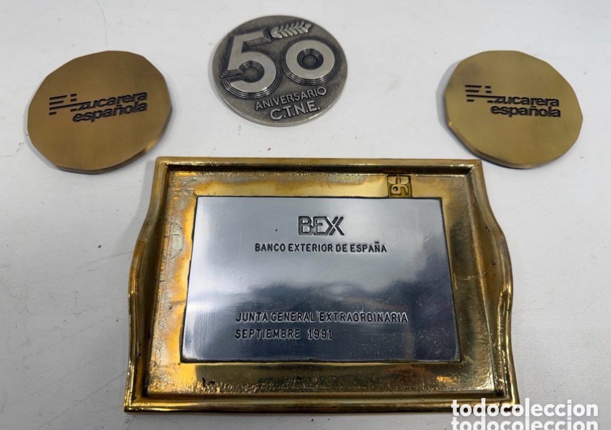 Antiguidades: Lote placas conmemorativas empresas espa&ntilde;olas