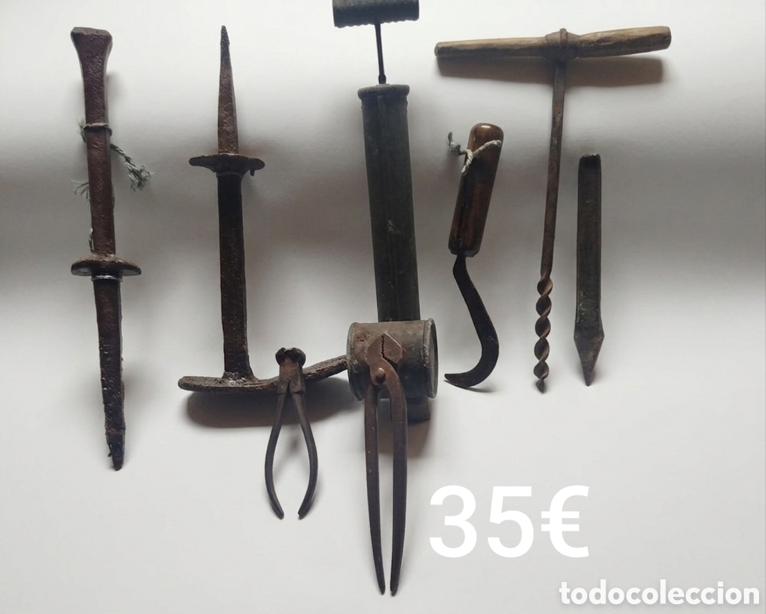 Antig&uuml;edades: Lote de herramientas variadas