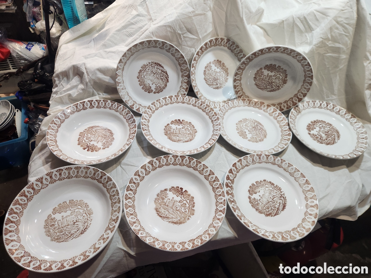 Antig&uuml;edades: 10 PLATOS LA CARTUJA PICKMAN. 6 LLANOS 4 HONDOS.