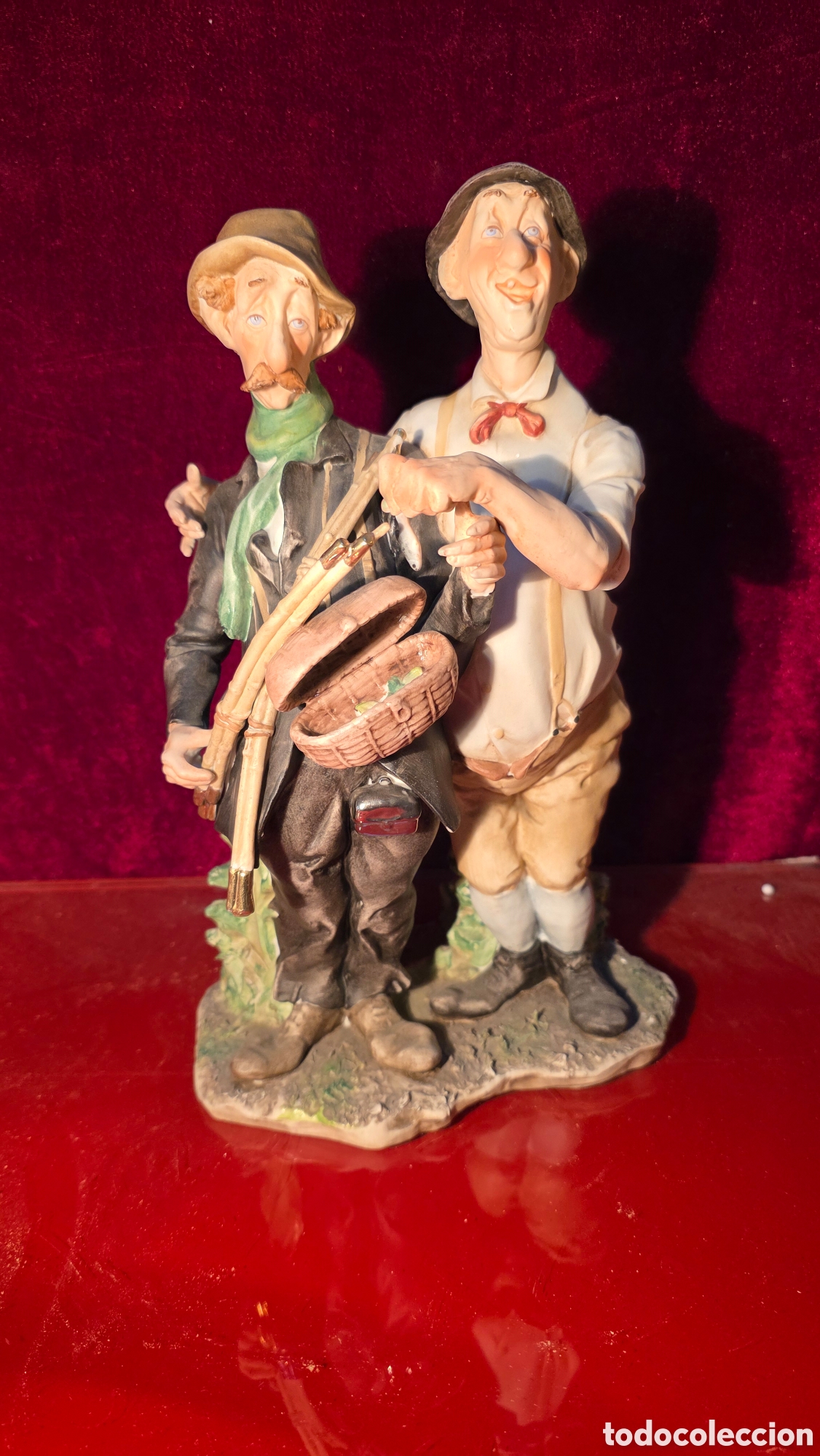 Antig&uuml;edades: Figura pescadores porcelana capodimonte