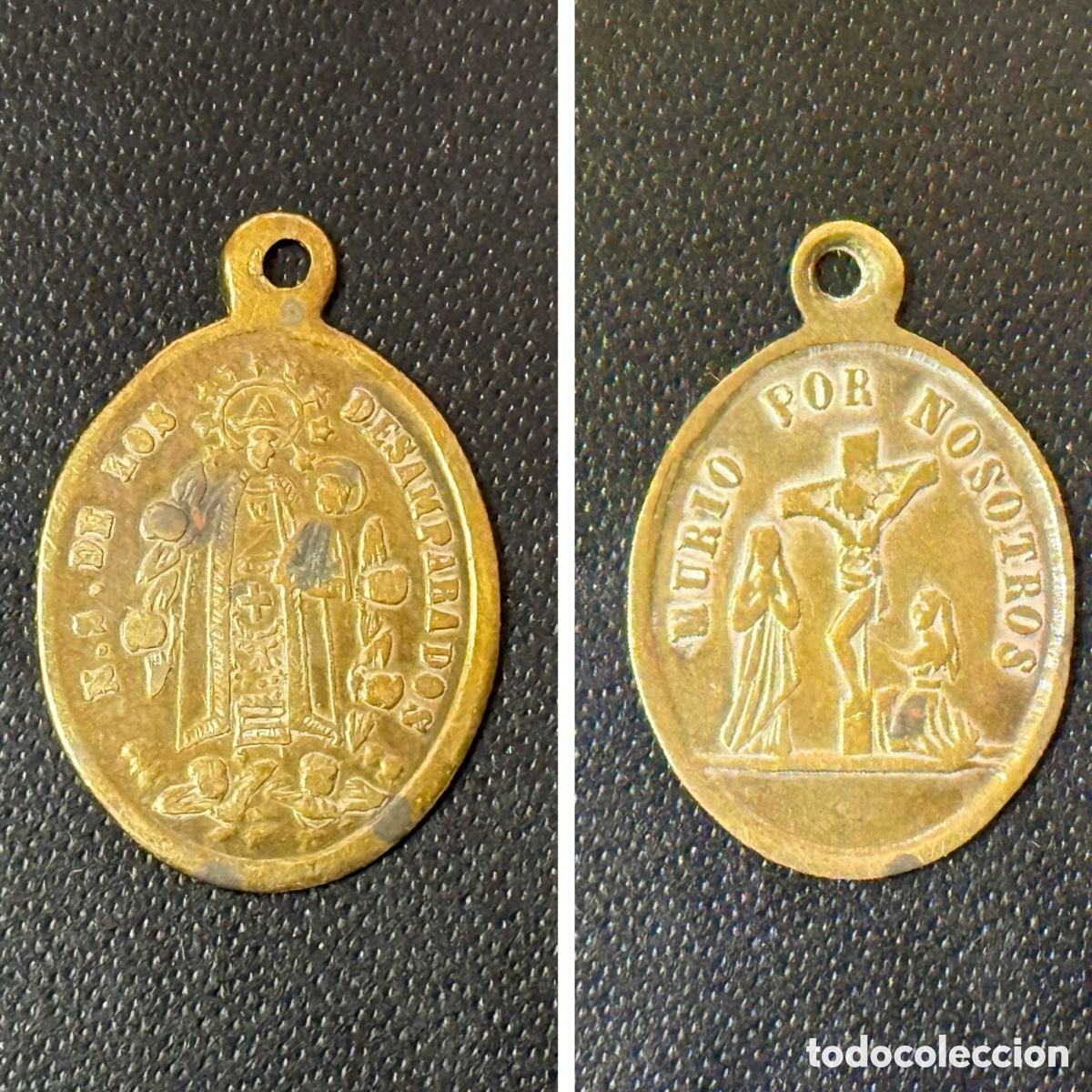 Antiquit&auml;ten: Medalla S.XIX - Nuestra Se&ntilde;ora de los Desamparados - Cristo muri&oacute; por nosotros