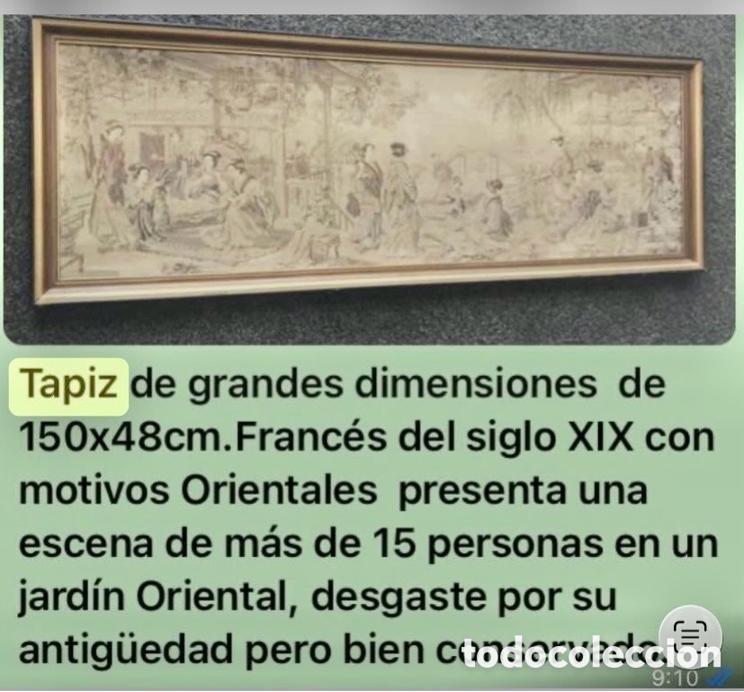 Antiquit&eacute;s: Tapiz Frances antiguo motivos Asi&aacute;ticos