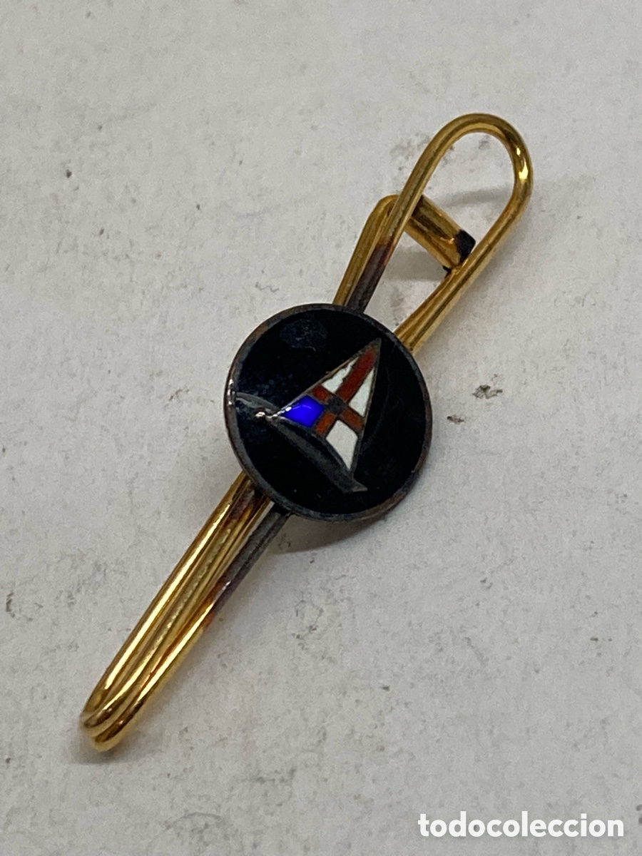 Antig&uuml;edades: Pisacorbata de plata chapada de oro /PC4 - Foto 1