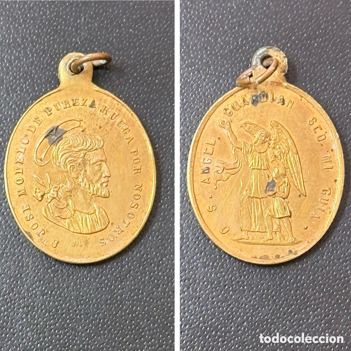 Antiguidades: Medalla S.XIX - San Jos&eacute; - Angel