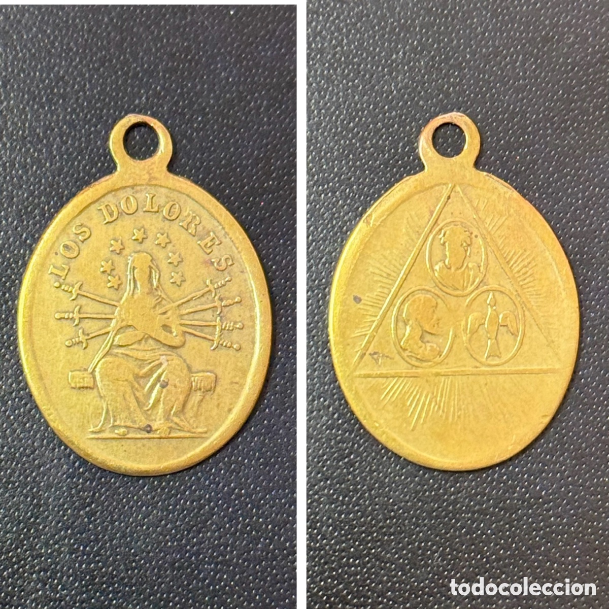 Antiguidades: Medalla S.XIX - Dolorosa - Sant&iacute;sima Trinidad