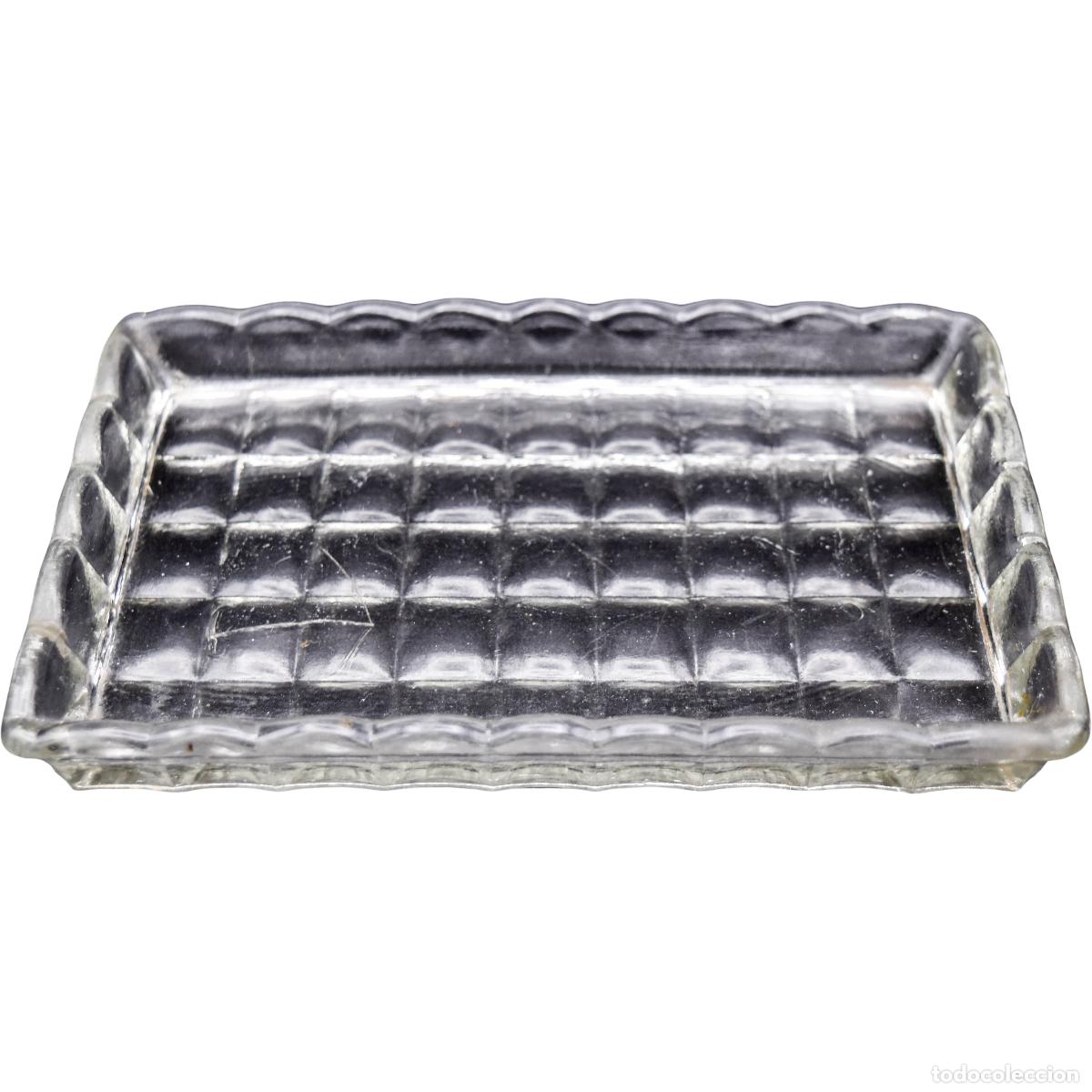 Antiquit&eacute;s: Bandeja de vidrio antigua