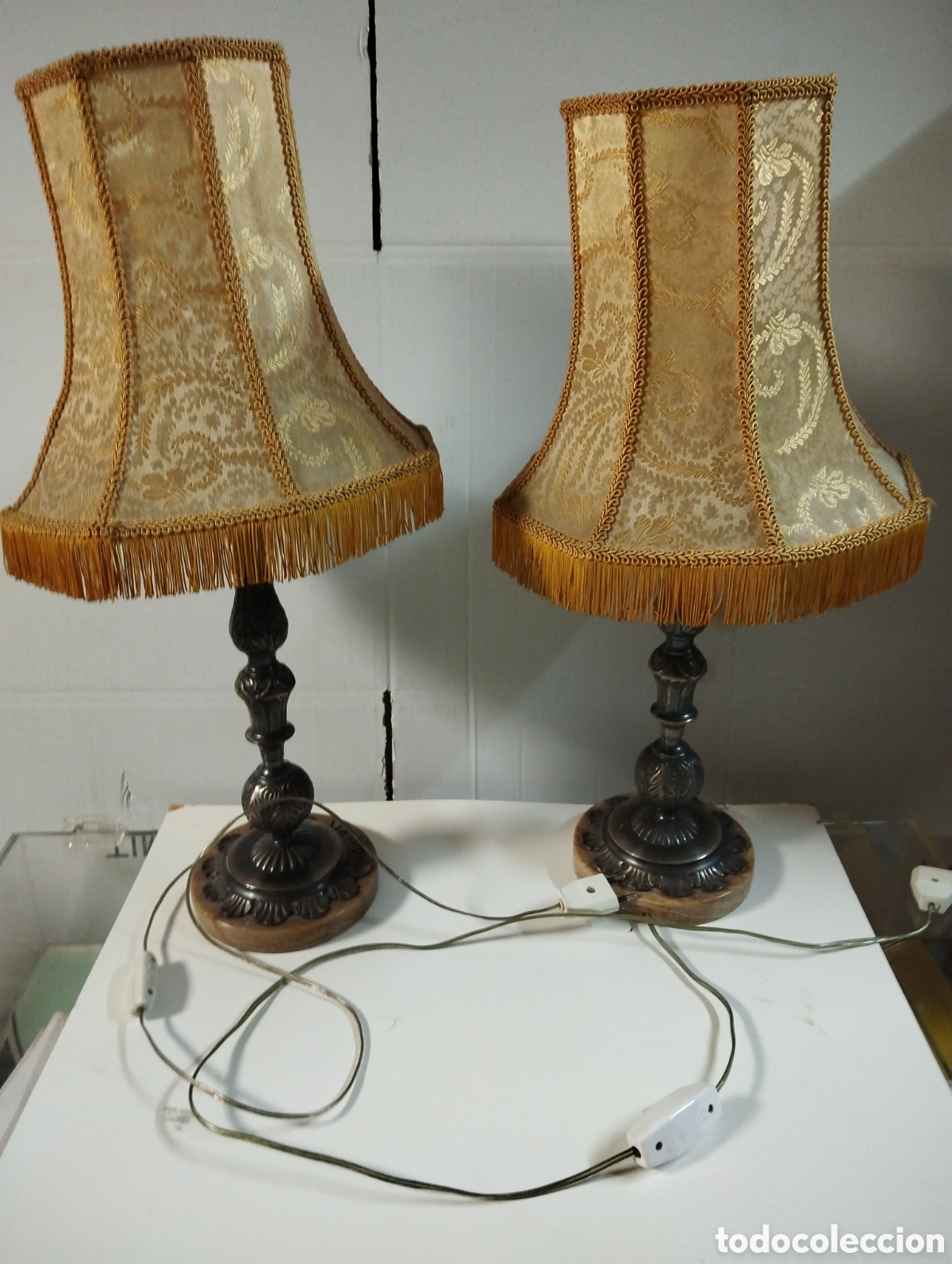 Antig&uuml;edades: Pareja de lamparas de noche - Foto 2