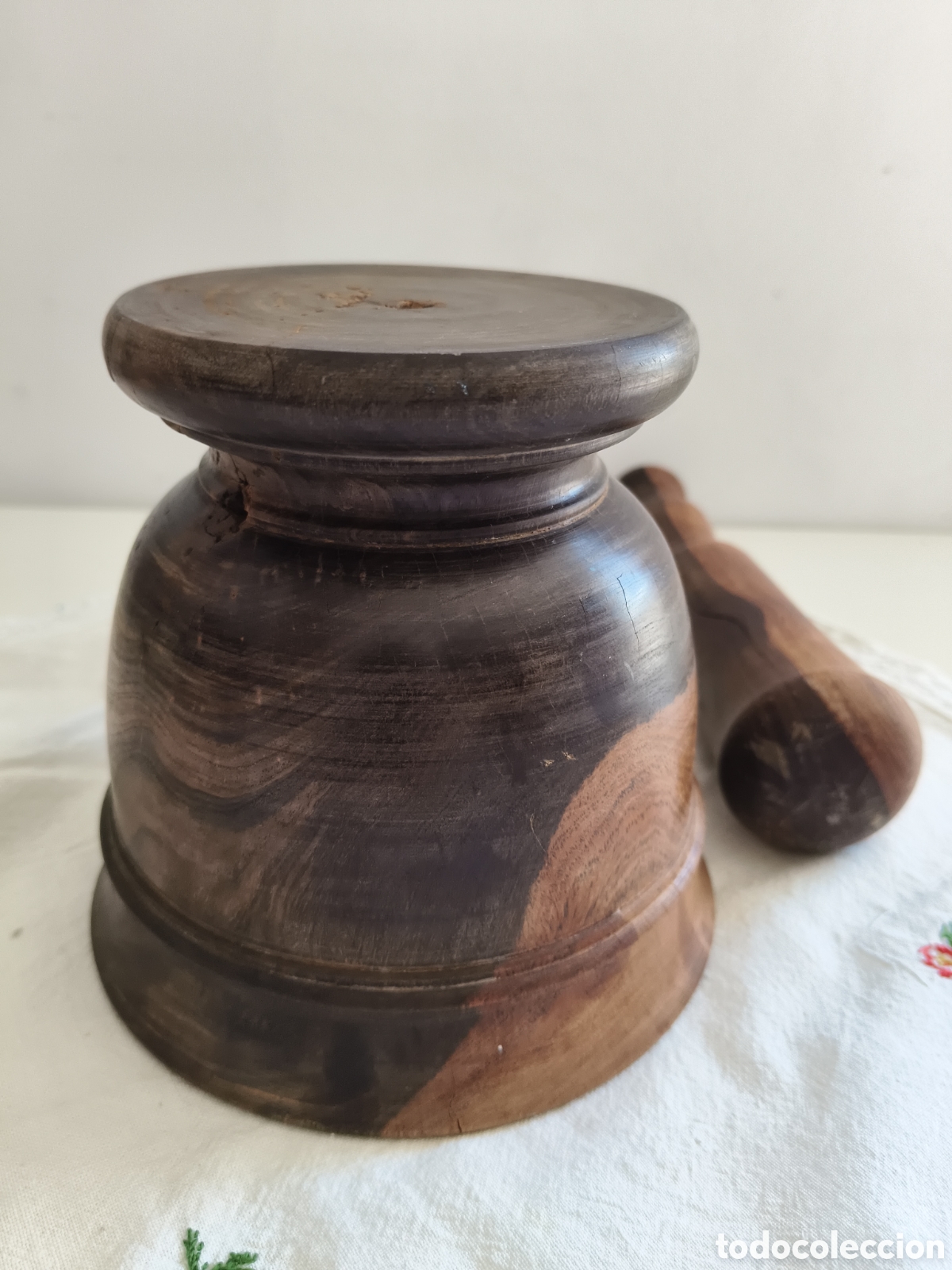 Antig&uuml;edades: Mortero de madera tropical - Foto 5