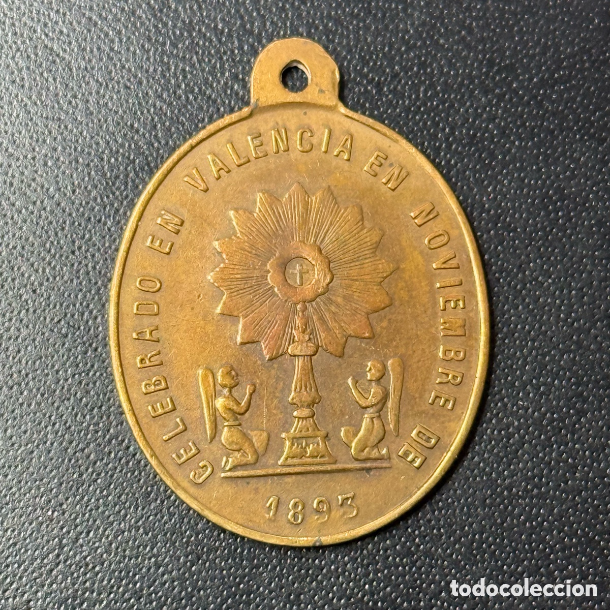 Antig&uuml;edades: MEDALLA 1893 - Congreso Eucar&iacute;stico Valencia - Foto 3