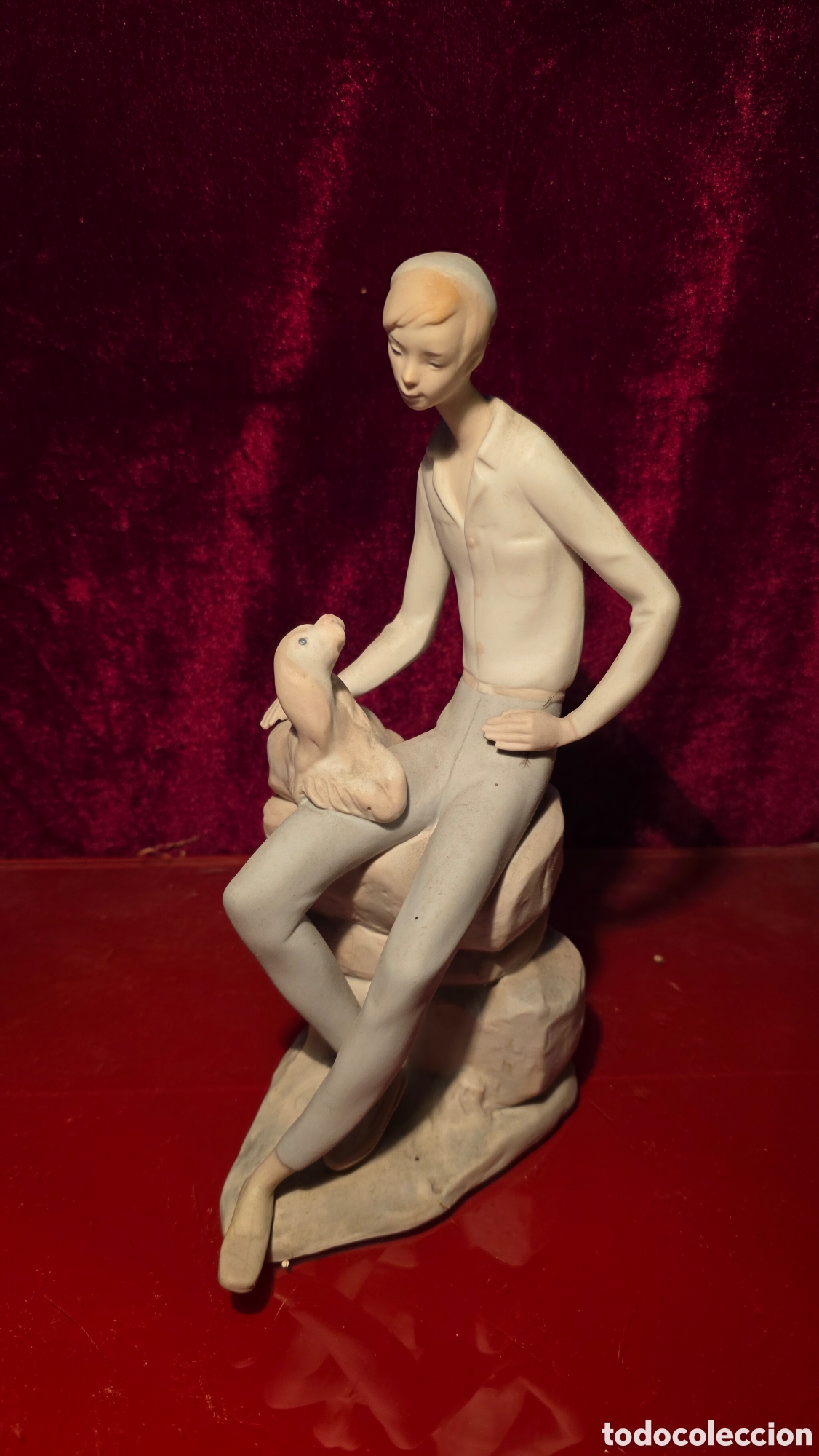 Antig&uuml;edades: Figura porcelana lladro marcelino y su perro