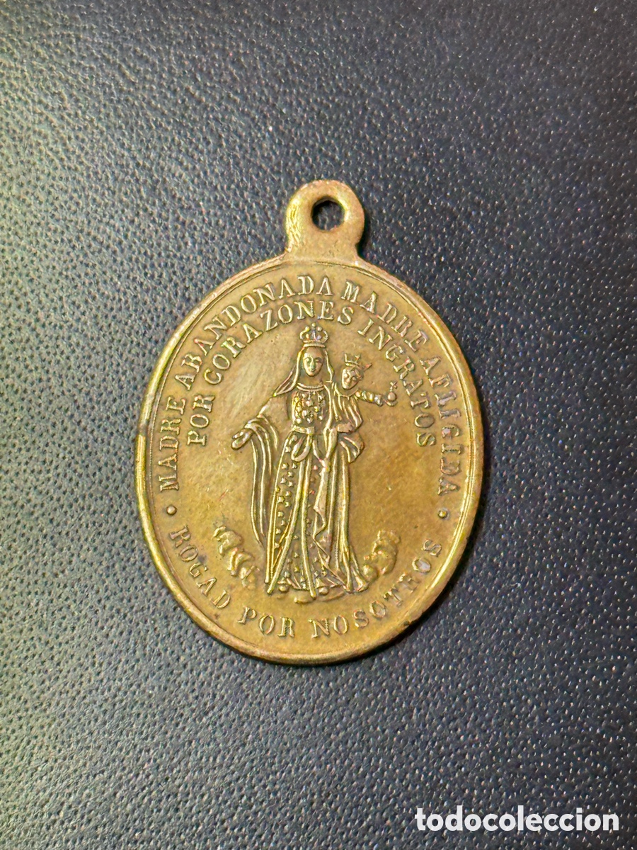 Antiques: MEDALLA 1882 - 1883 - Virgen - &Uacute;ltimas plegarias para aplacar el enojo de mi hijo