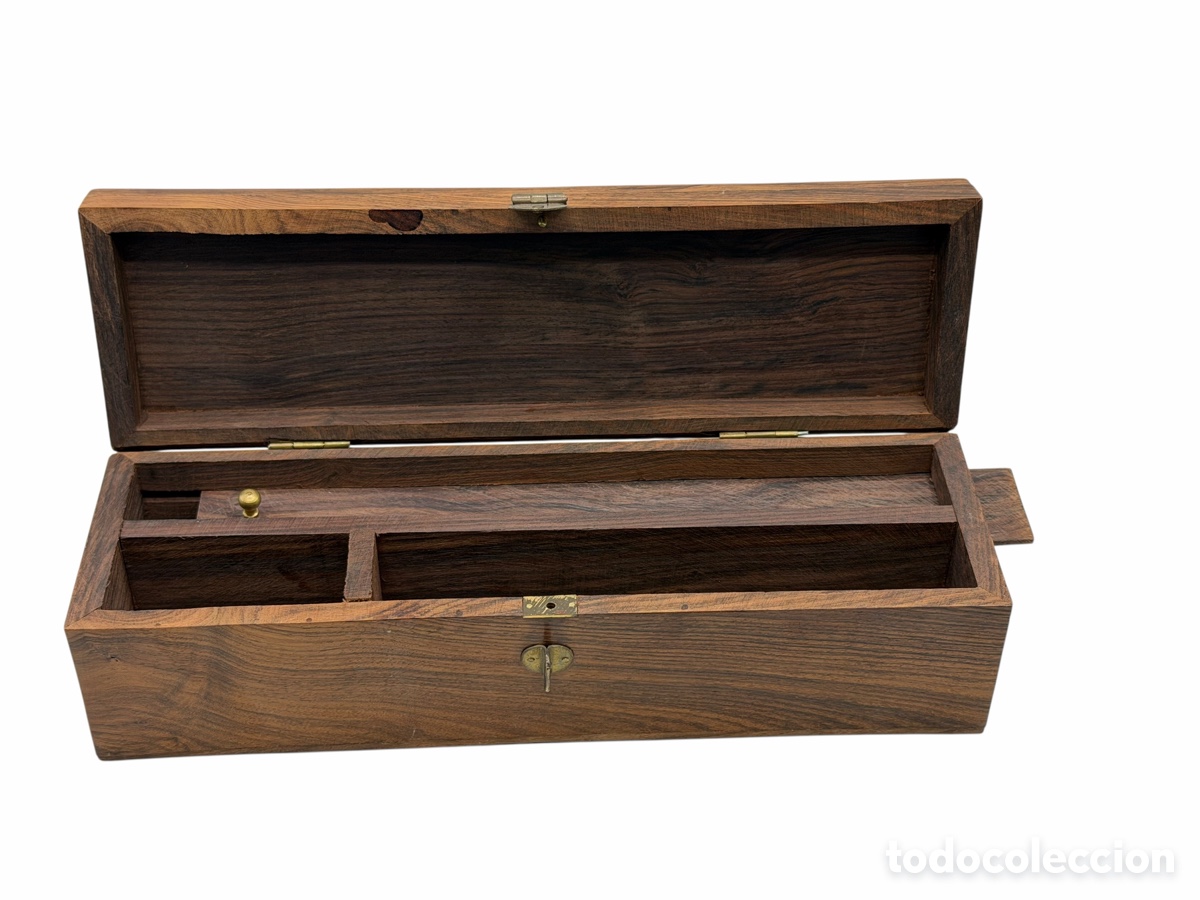 Antiquit&eacute;s: Antigua Caja de Plumas Decoraci&oacute;n Elefantes