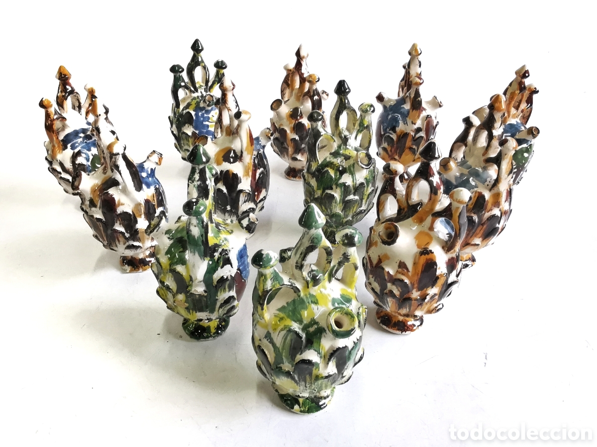 Antig&uuml;edades: BONITA COLECCI&Oacute;N DE BOTIJOS PI&Ntilde;A DE CER&Aacute;MICA ANDUJAR