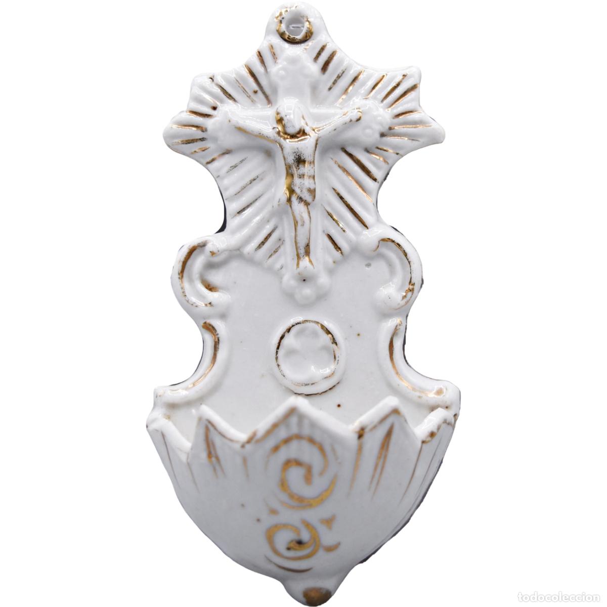Antig&uuml;edades: Benditera antigua de porcelana - Foto 1