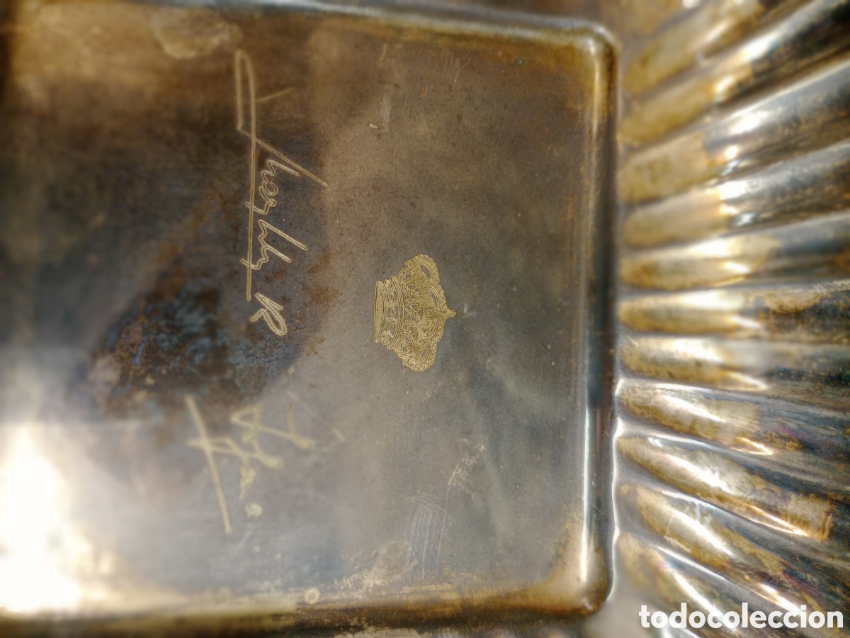 Antig&uuml;edades: Centro de plata con las firmas de los Reyes JC y Sof&iacute;a - Foto 4