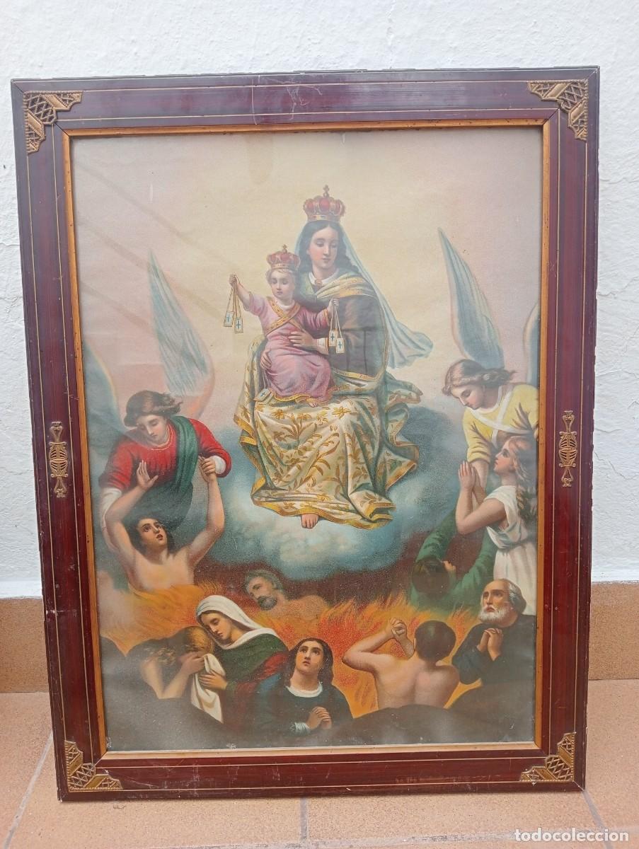 Antig&uuml;edades: Gran cuadro modernista virgen del Carmen