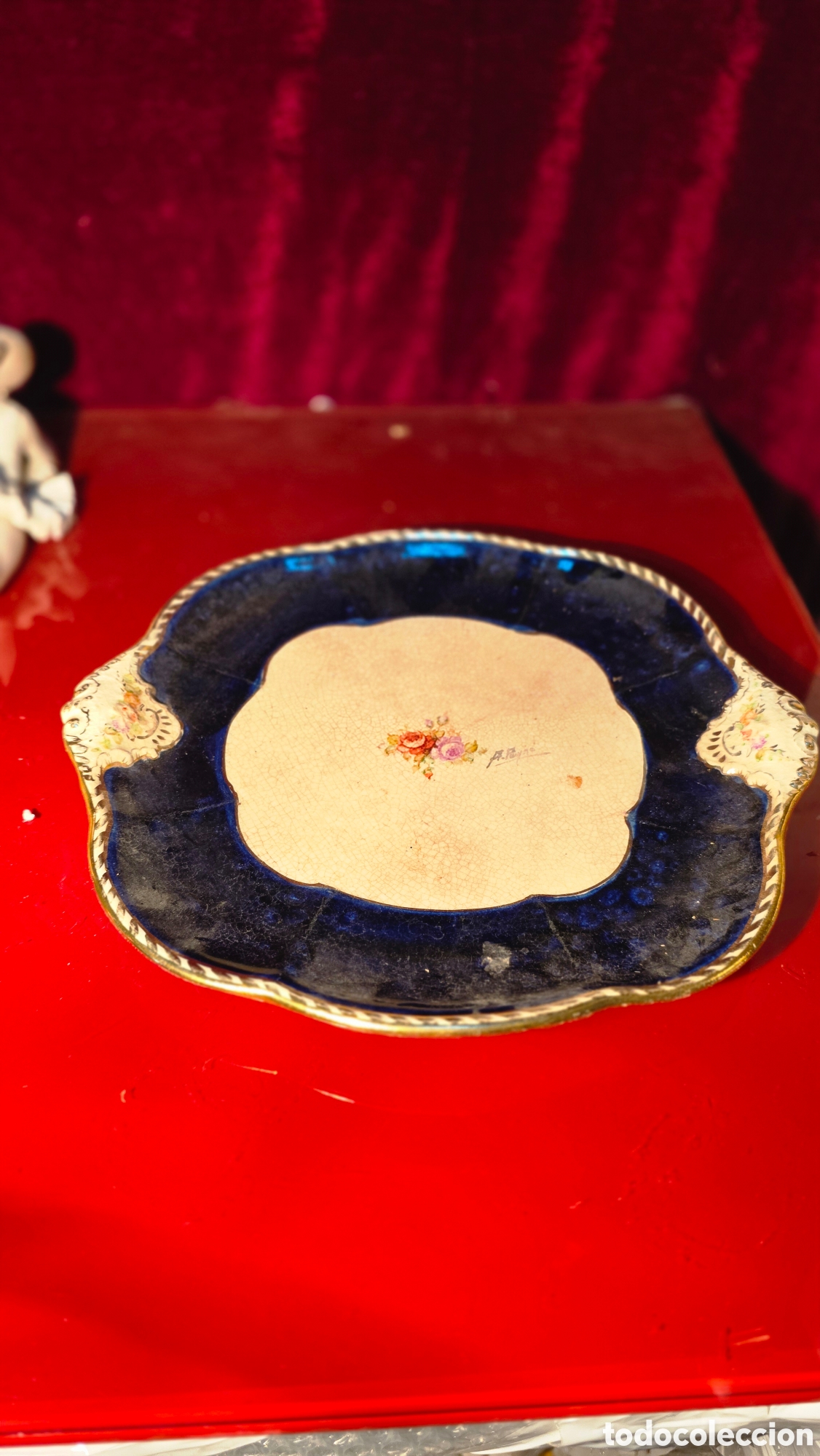 Antig&uuml;edades: Plato fuente porcelana Antonio Peyro