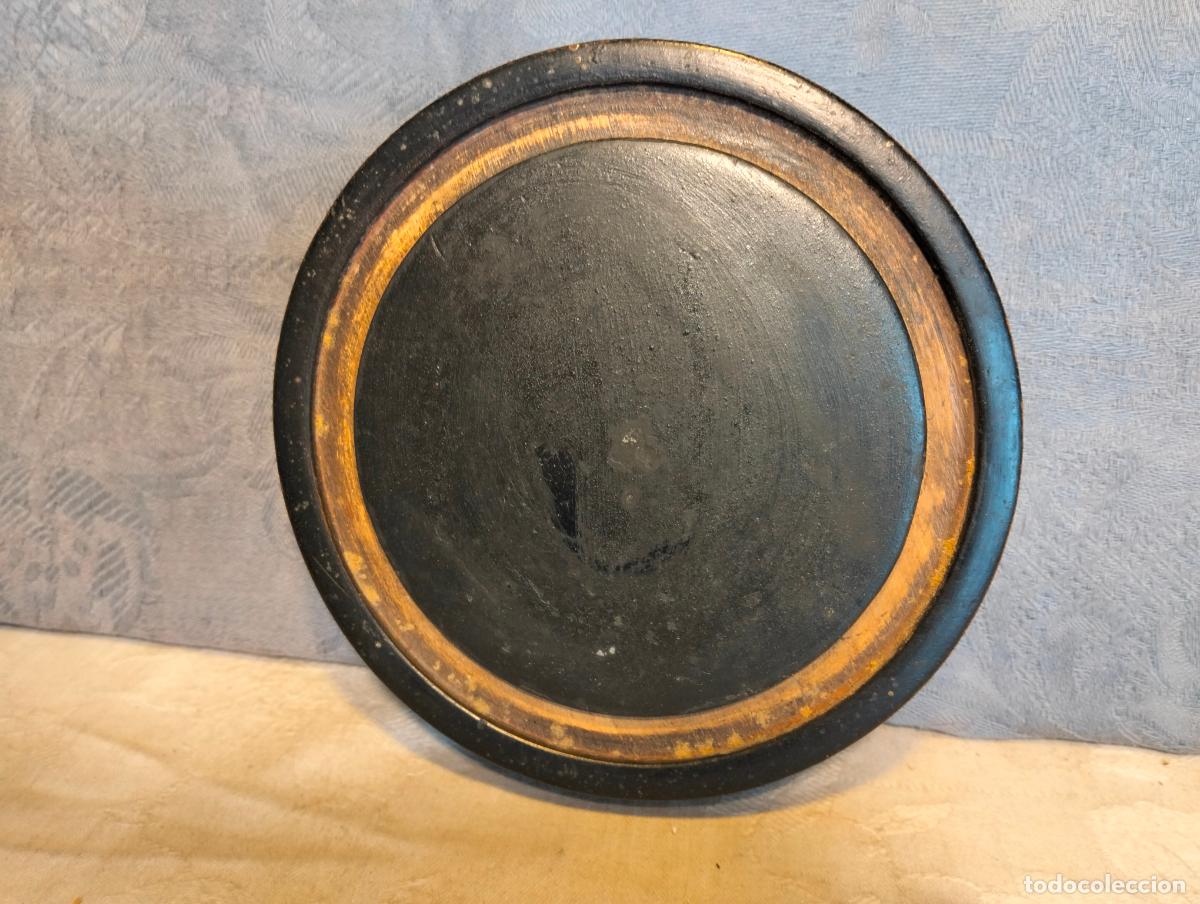 Antiguidades: Peana antigua de madera torneada lacada en negro para urna fanal de cristal de los a&ntilde;os 10-20