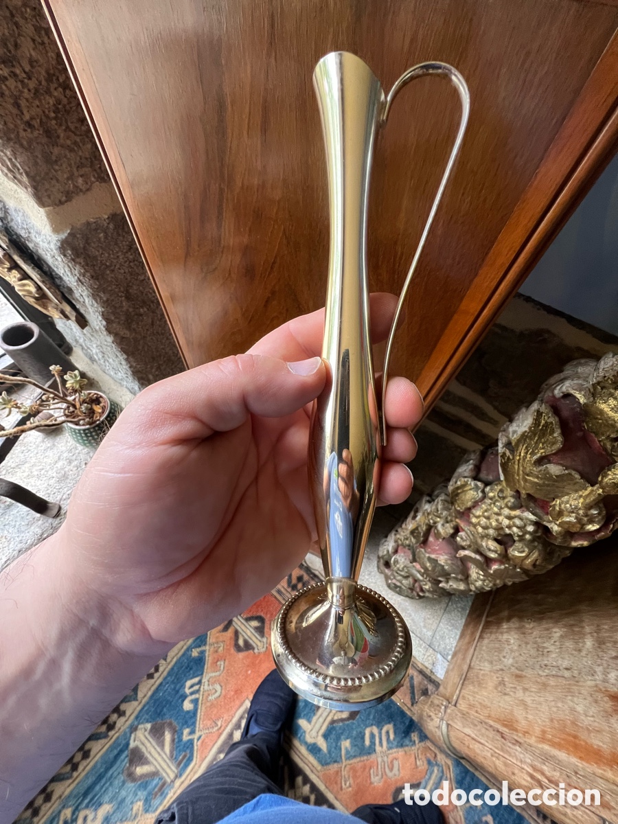 Antig&uuml;edades: Precioso jarron vaso flor solitario plata