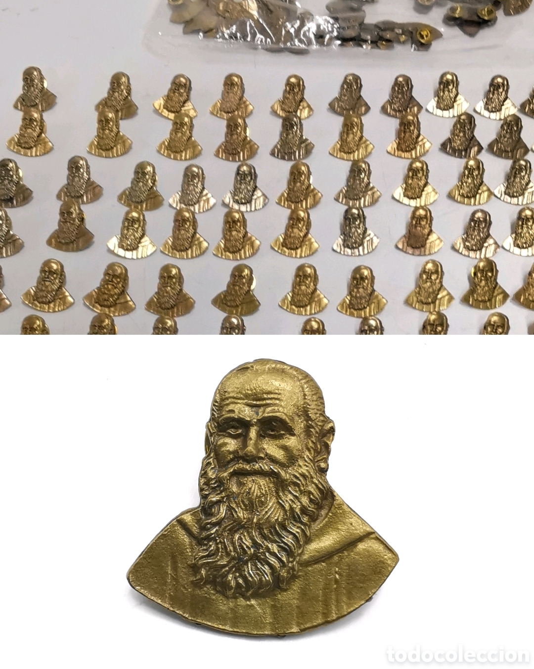 Antiques: LOTE 120 INSIGNIAS MET&Aacute;LICAS CON LA IMAGEN DE FRAY LEOPOLDO DE ALPANDEIRE