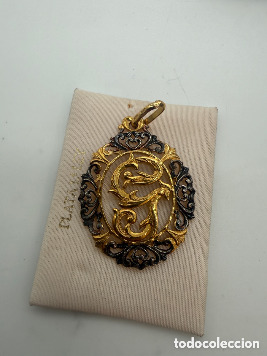Antiques: Colgante de plata letra G