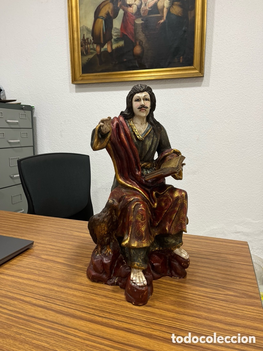 Antig&uuml;edades: talla madera San Juan Evangelista
