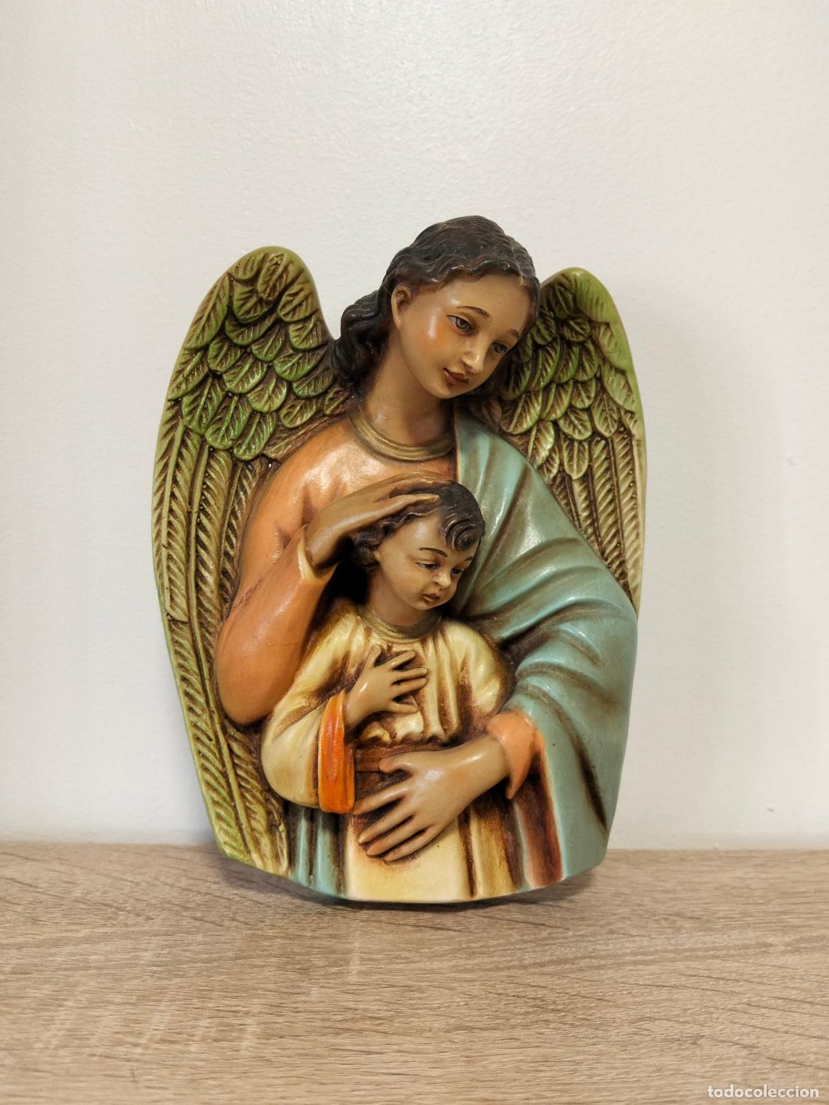 Antig&uuml;edades: Antiguo relieve &aacute;ngel de la guarda Olot semana santa altar corpus