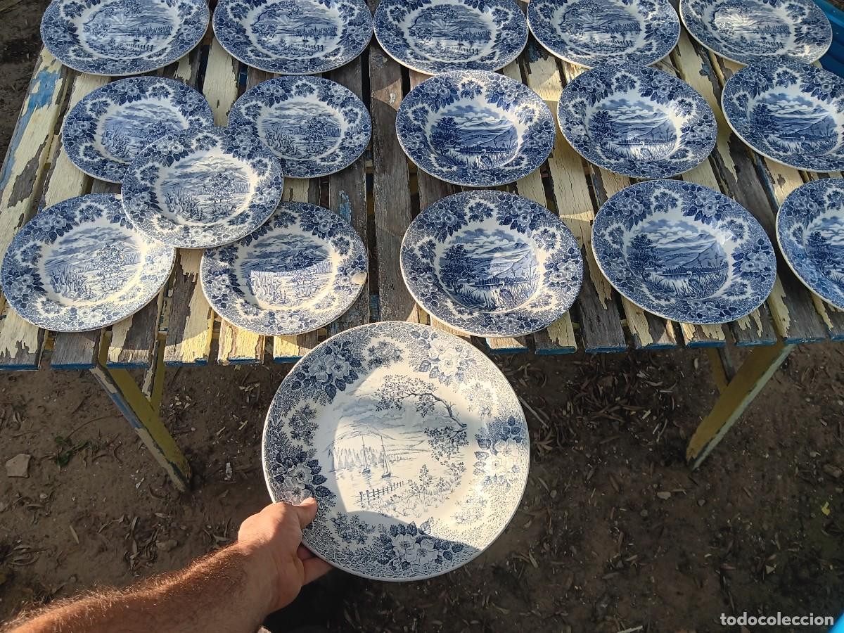 Antig&uuml;edades: lake coniston Estos son platos de porcelana inglesa con dise&ntilde;os de paisajes azules.Modelo com&uacute;n: Muc