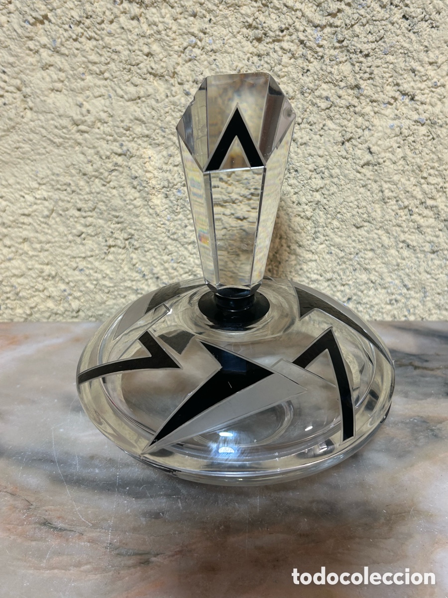 Antig&uuml;edades: Polvorera de cristal checo Art Deco - Foto 2