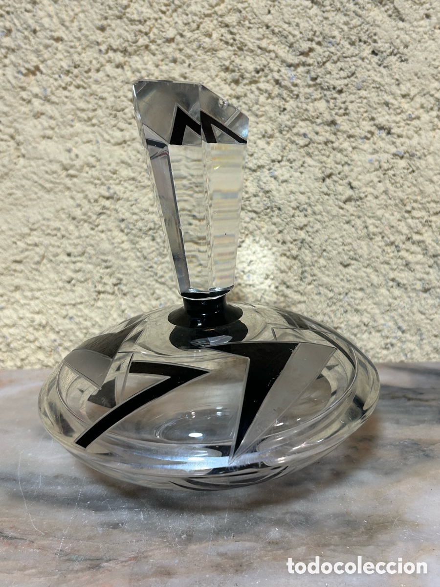Antig&uuml;edades: Polvorera de cristal checo Art Deco - Foto 3