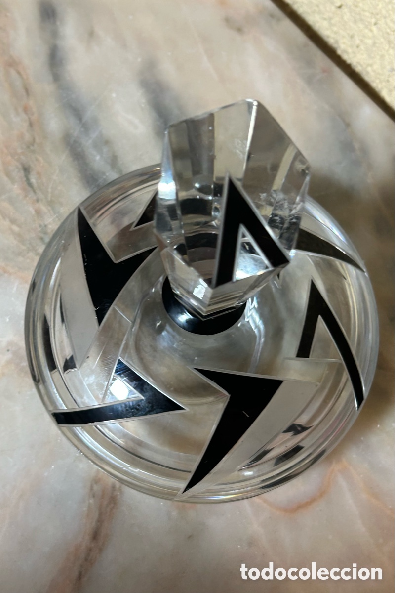 Antig&uuml;edades: Polvorera de cristal checo Art Deco - Foto 8