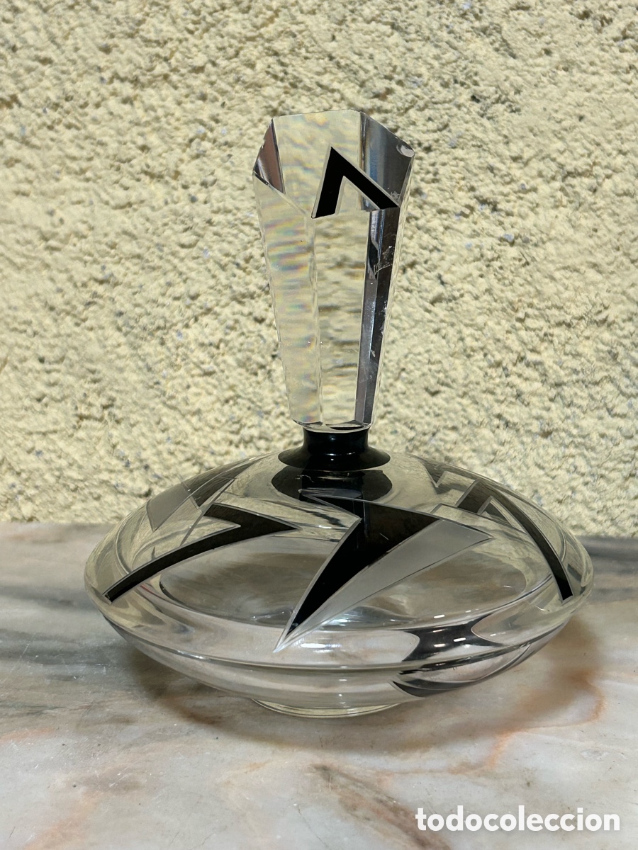 Antig&uuml;edades: Polvorera de cristal checo Art Deco - Foto 9