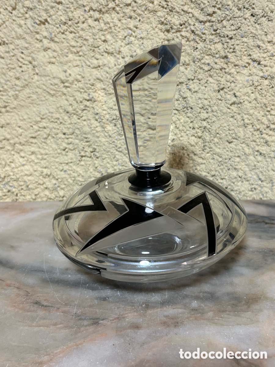 Antig&uuml;edades: Polvorera de cristal checo Art Deco - Foto 1