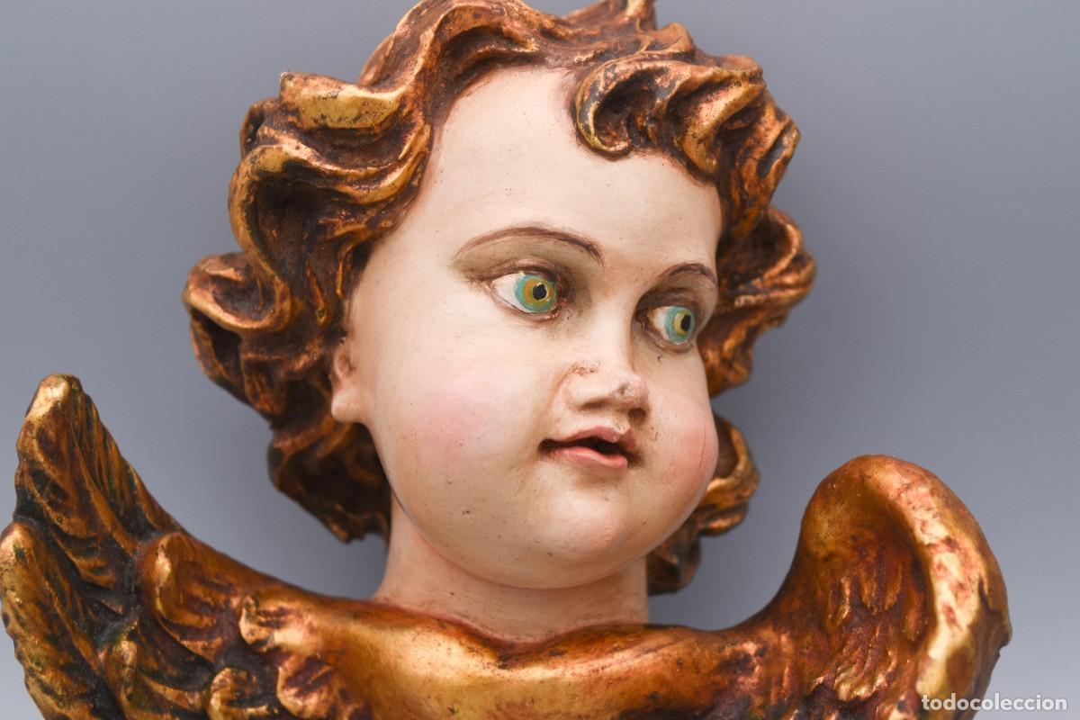Antig&uuml;edades: &Aacute;ngel de yeso pintado a mano - Foto 2