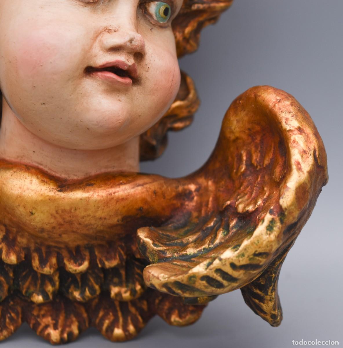 Antig&uuml;edades: &Aacute;ngel de yeso pintado a mano - Foto 3