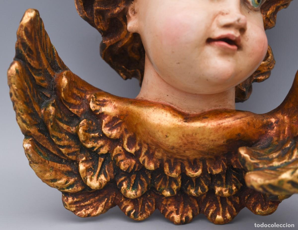 Antig&uuml;edades: &Aacute;ngel de yeso pintado a mano - Foto 5