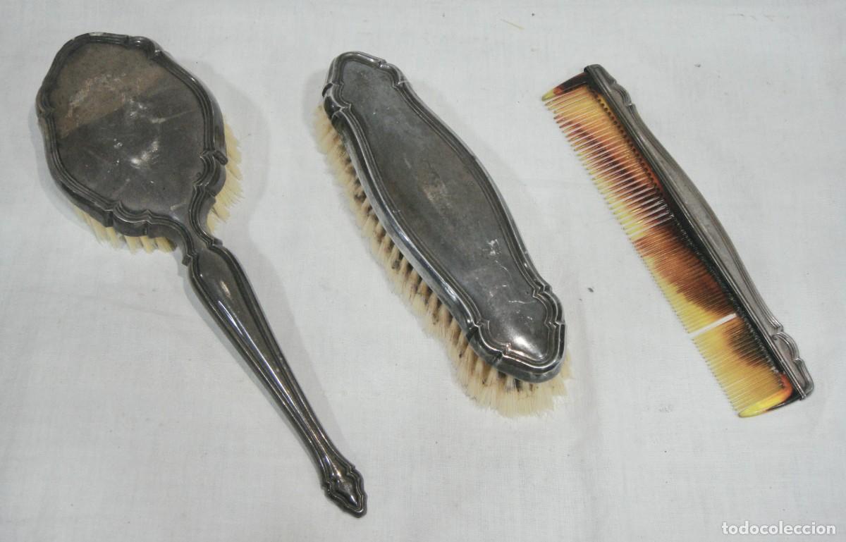 Oggetti Antichi: Juego de tocador Pedro Dur&aacute;n en plata de ley &middot; Peine y cepillos &middot; ca. 1940&ndash;1960