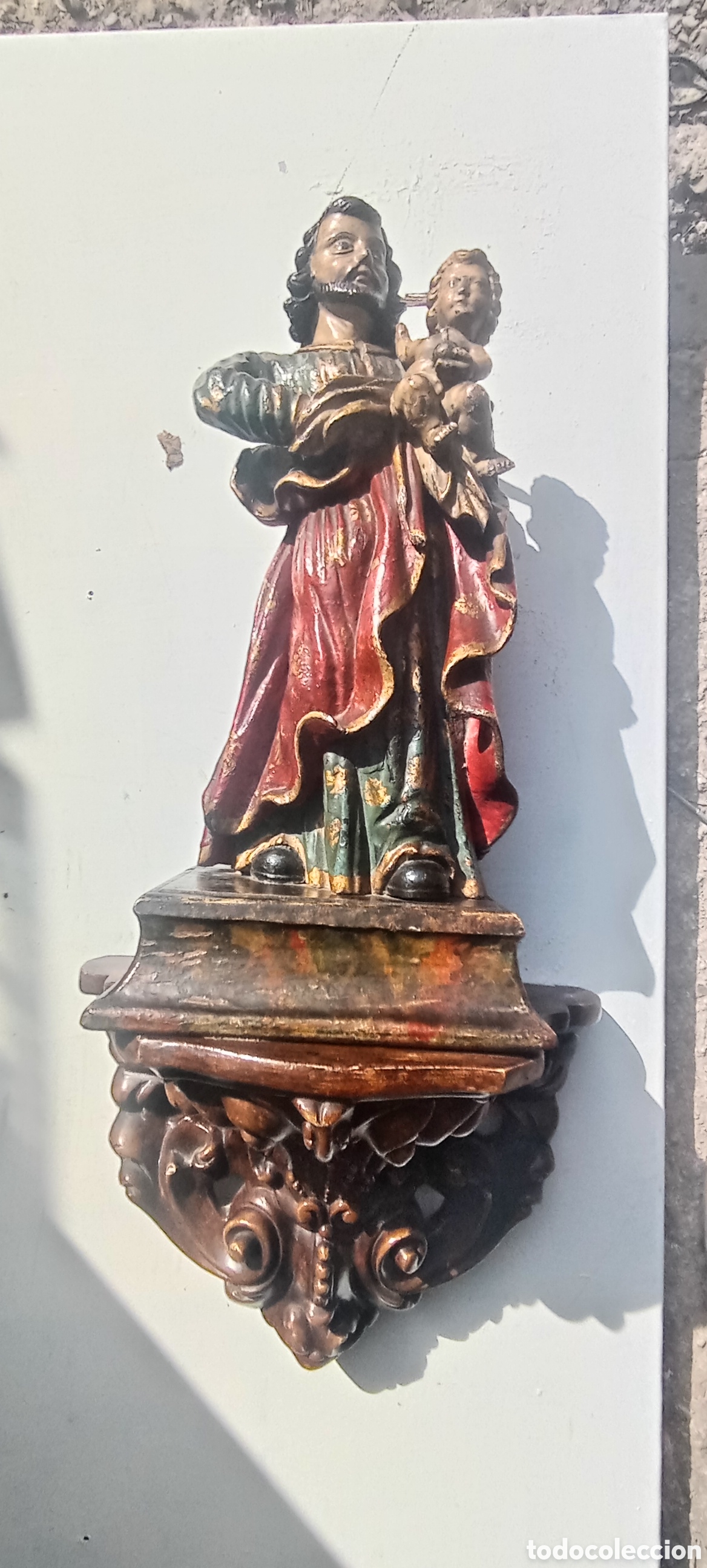 Oggetti Antichi: San Jos&eacute; siglo XVII MADERA YESO