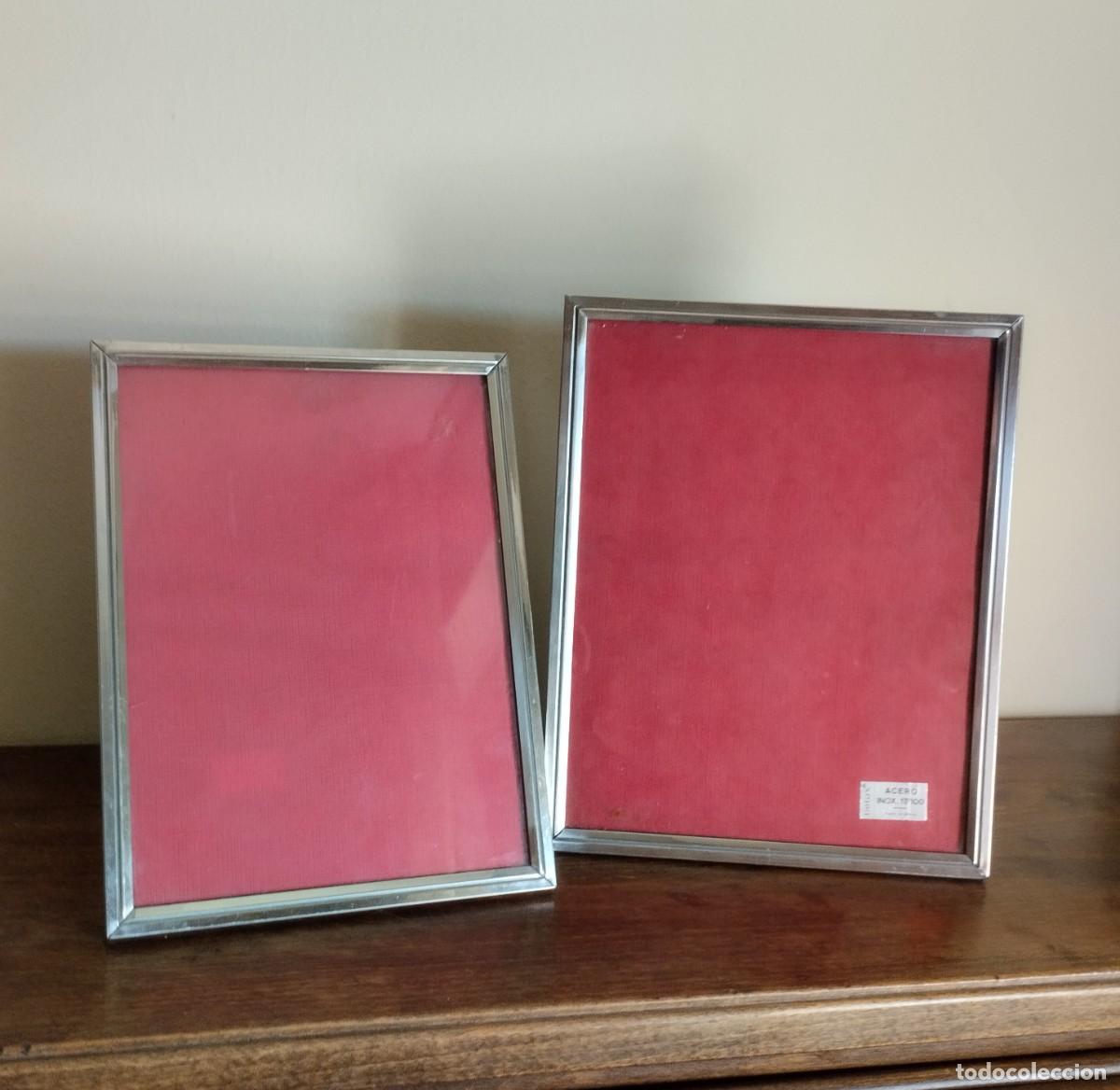 Oggetti Antichi: Lote de marcos/ portafotos vintage met&aacute;licos plateados.