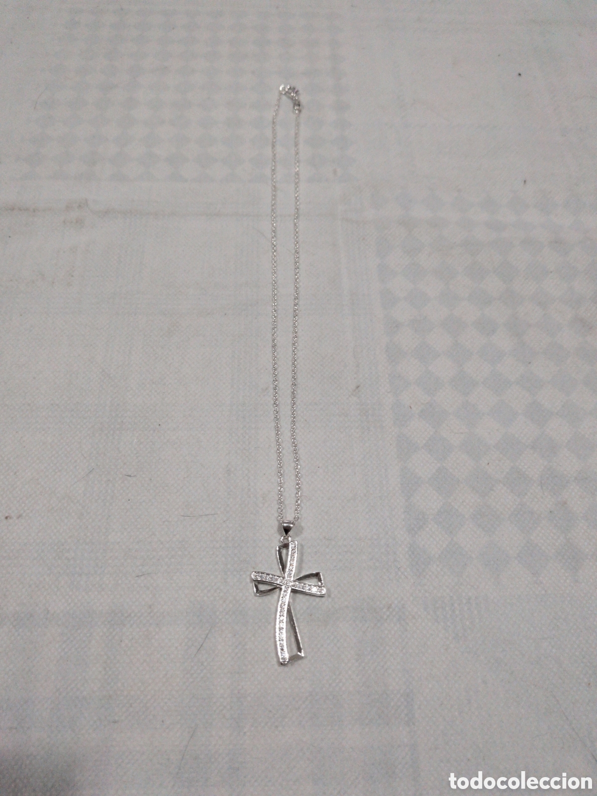 Oggetti Antichi: Cadena y colgante cruz de plata de ley 925