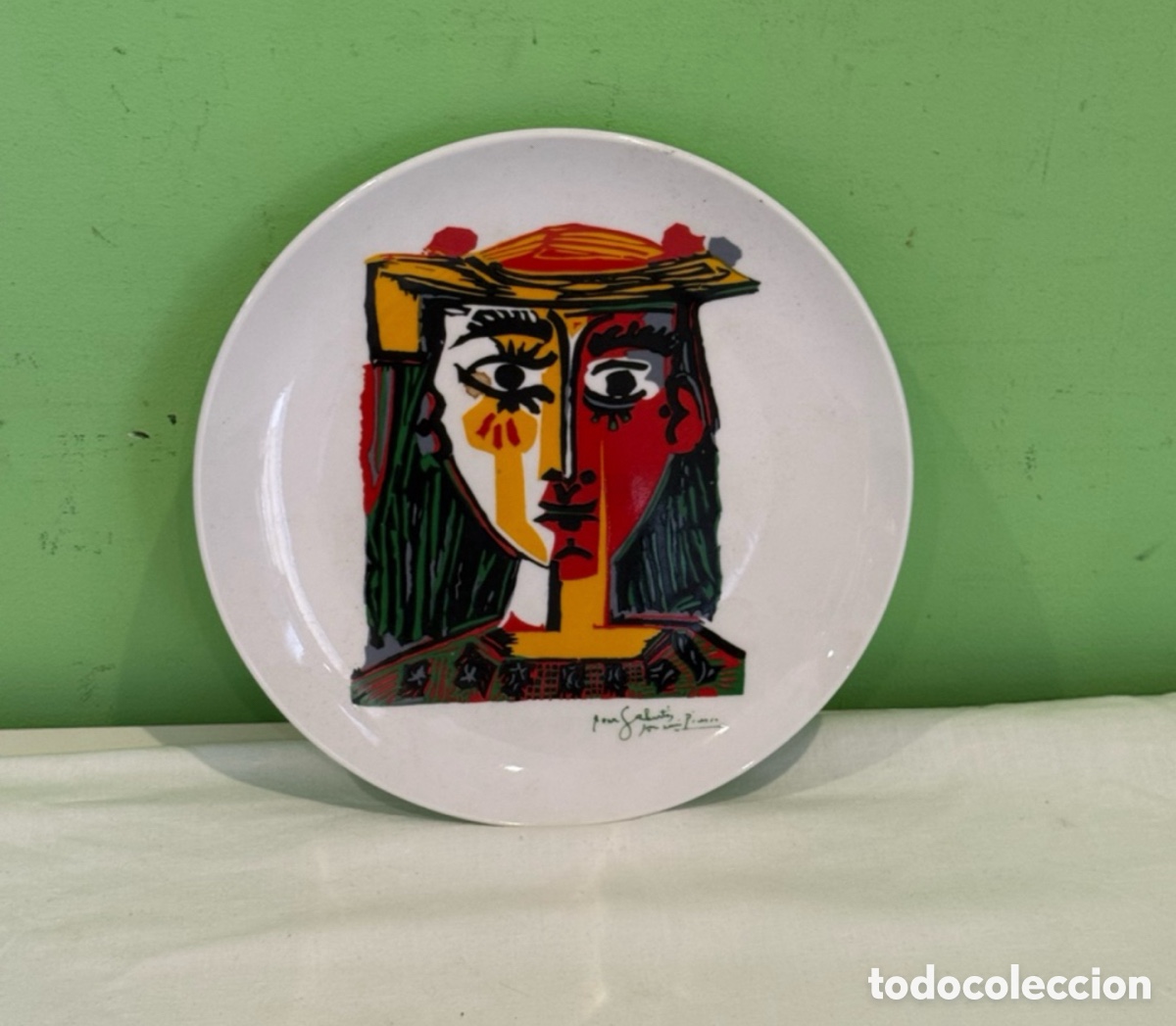 Antig&uuml;edades: Plato porcelana Pablo Picasso - Reproducci&oacute;n autorizada Succession Picasso 20 cm di&aacute;metro.