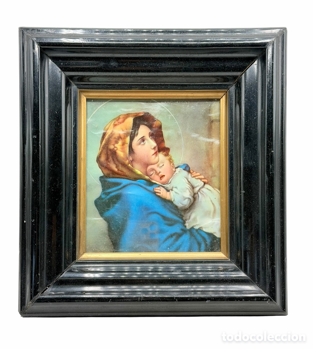 Oggetti Antichi: Imagen de La Virgen de Murillo Enmarcada