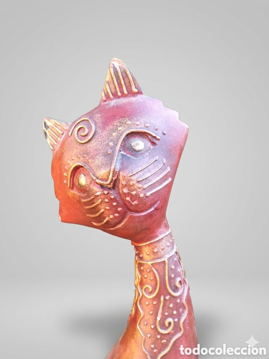 Antig&uuml;edades: GATO - TALLA EN MADERA - - Foto 3