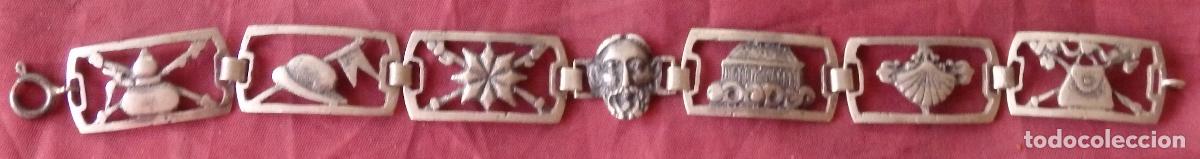 Antig&uuml;edades: PULSERA DE PLATA MUY ANTIGUA MOTIVOS CAMINO DE SANTIAGO 1940 O 50