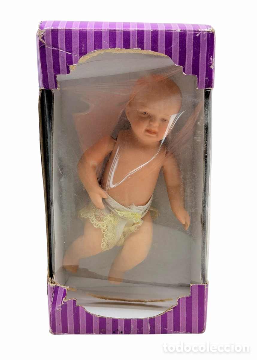 Antiguidades: Figura Ni&ntilde;o Jes&uacute;s de Cer&aacute;mica en Caja