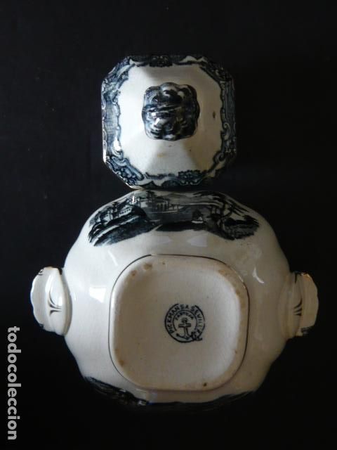 Antig&uuml;edades: AZUCARERO LOZA PORCELANA CARTUJA PICKMAN ORIGINAL 14 X 13 X 17 CM